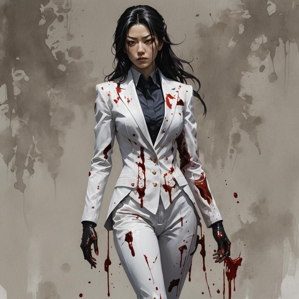 Bloody Asami Yamazaki Portrait in Sinister Style