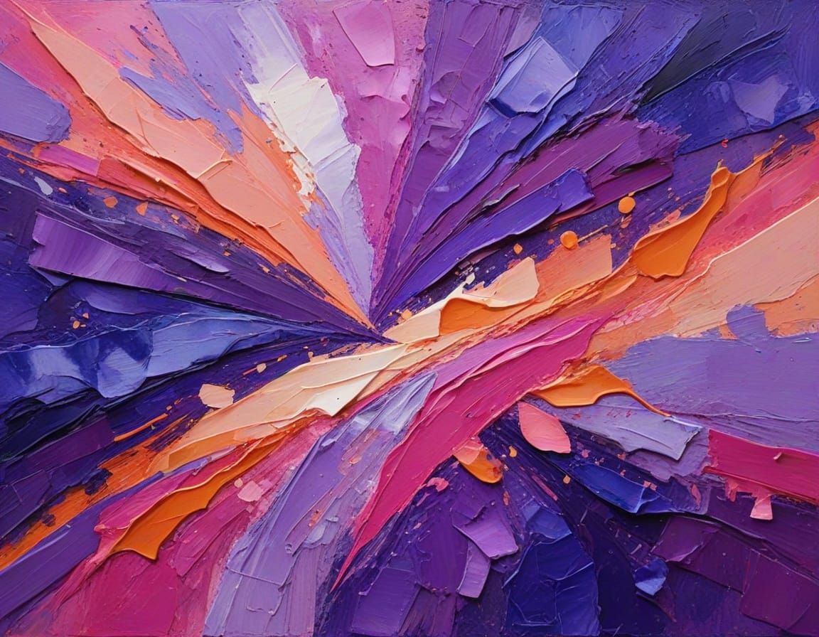 Bright Pink, Purple, Peach Impasto Color Patches Background