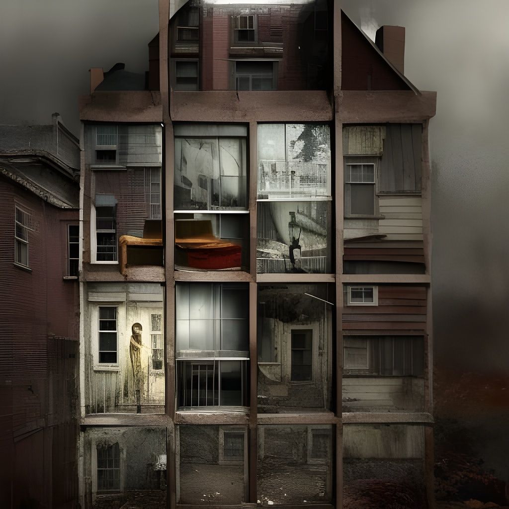 Double Exposure House: A Mixed-Media Collage