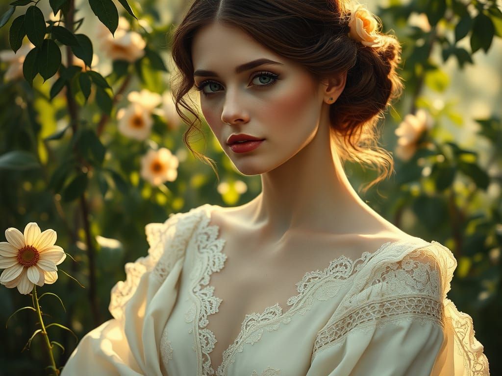 Ethereal Beauty in Pre-Raphaelite Style