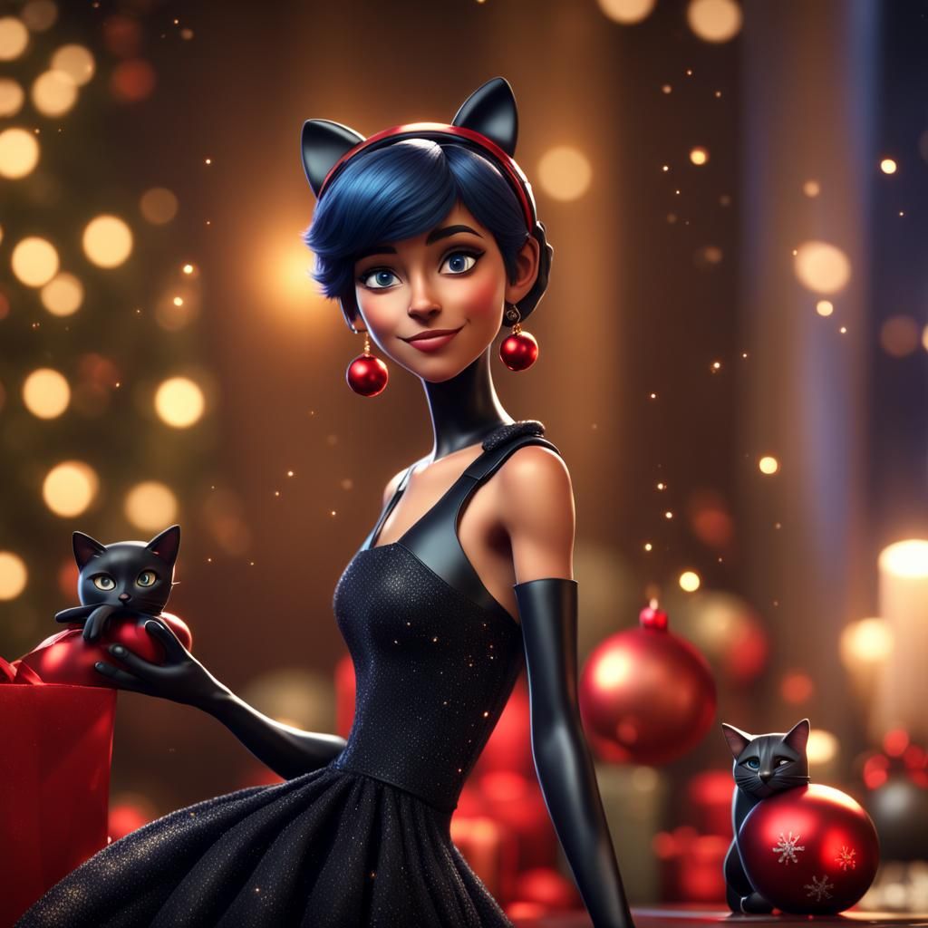 Ladybug and Cat Noir at Christmas Ball