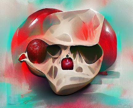 Apple Skull Carving: A Morbid Still Life