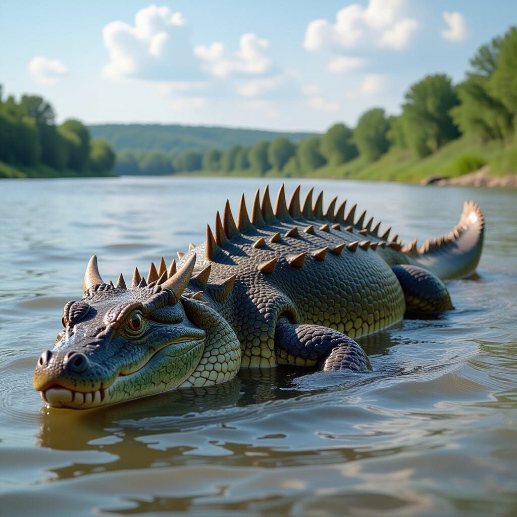 Serpentine Creature Emerges from Arkansas River