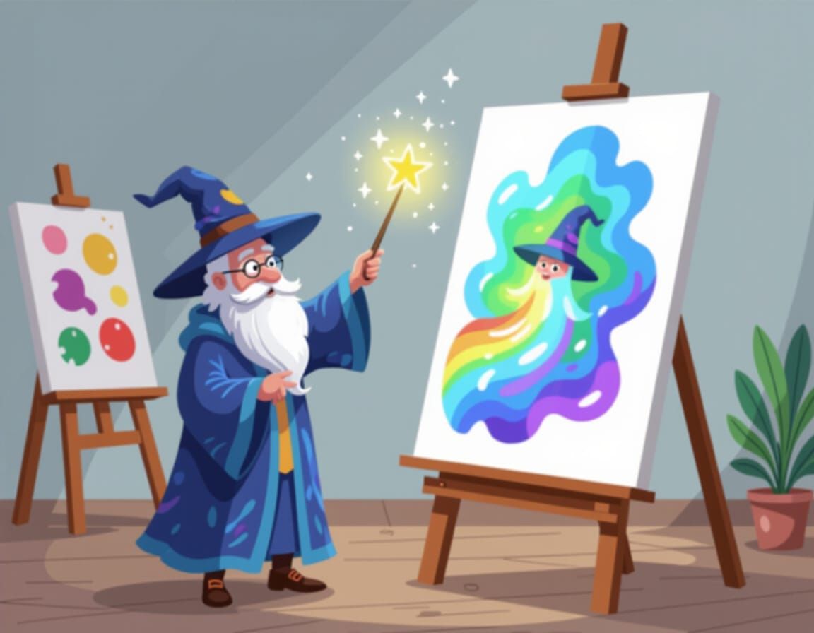Wizard Creates Art With Magic Wand