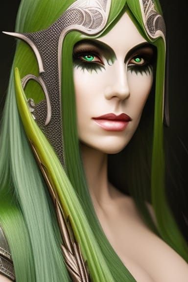 Enchanted Elven Priestess with Wild Facial Paint