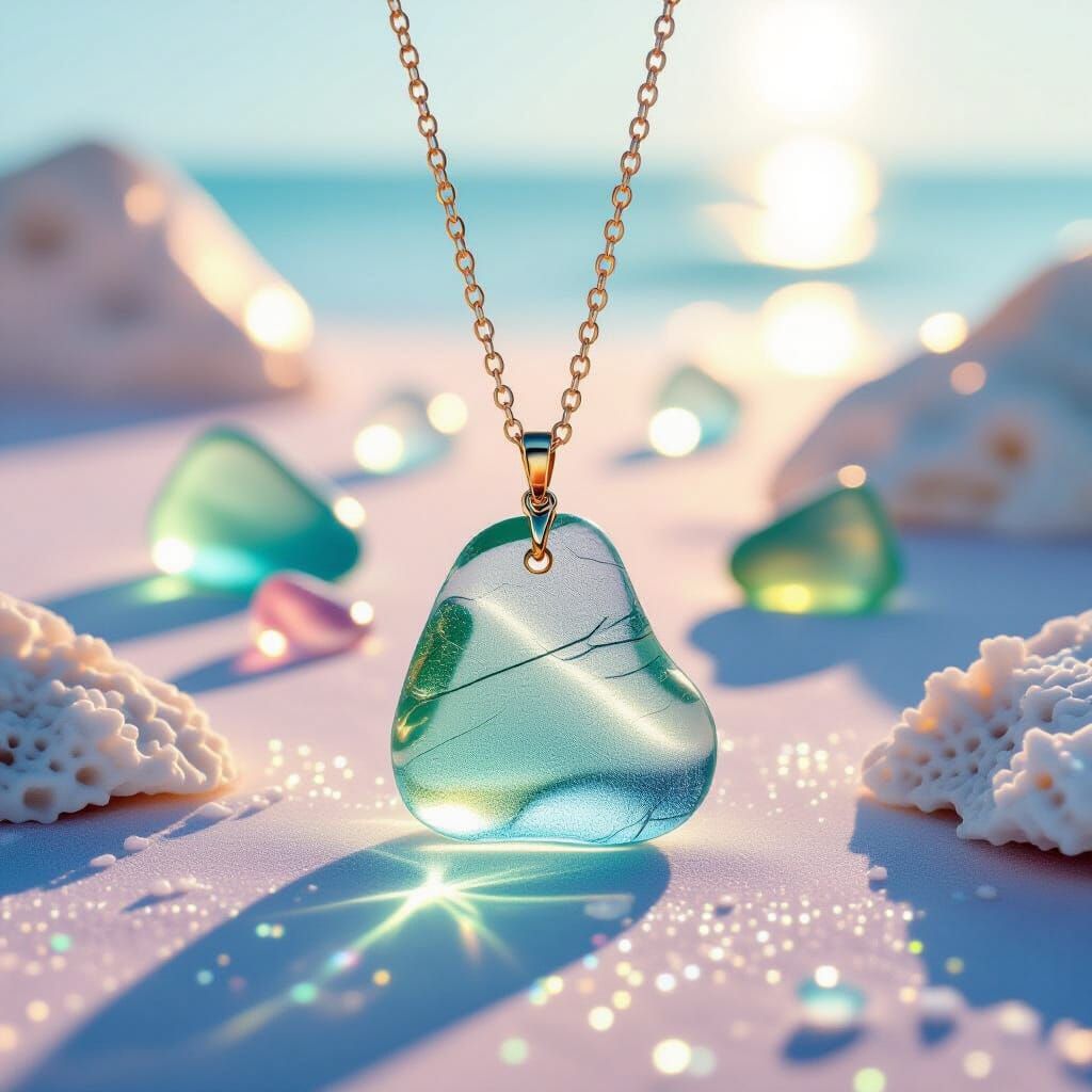 Ethereal Sea Glass Necklace Painting