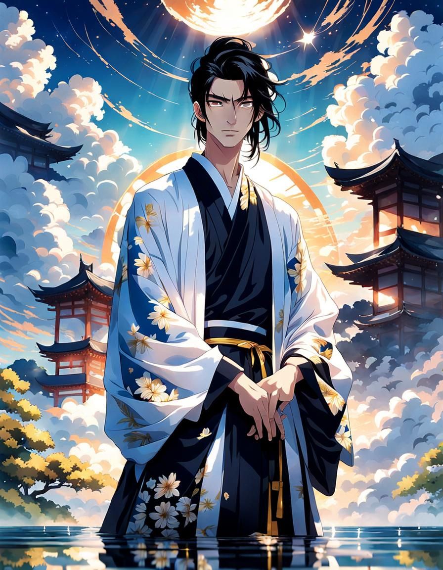 Anime Manga Hot Boy in Japanese Kimono