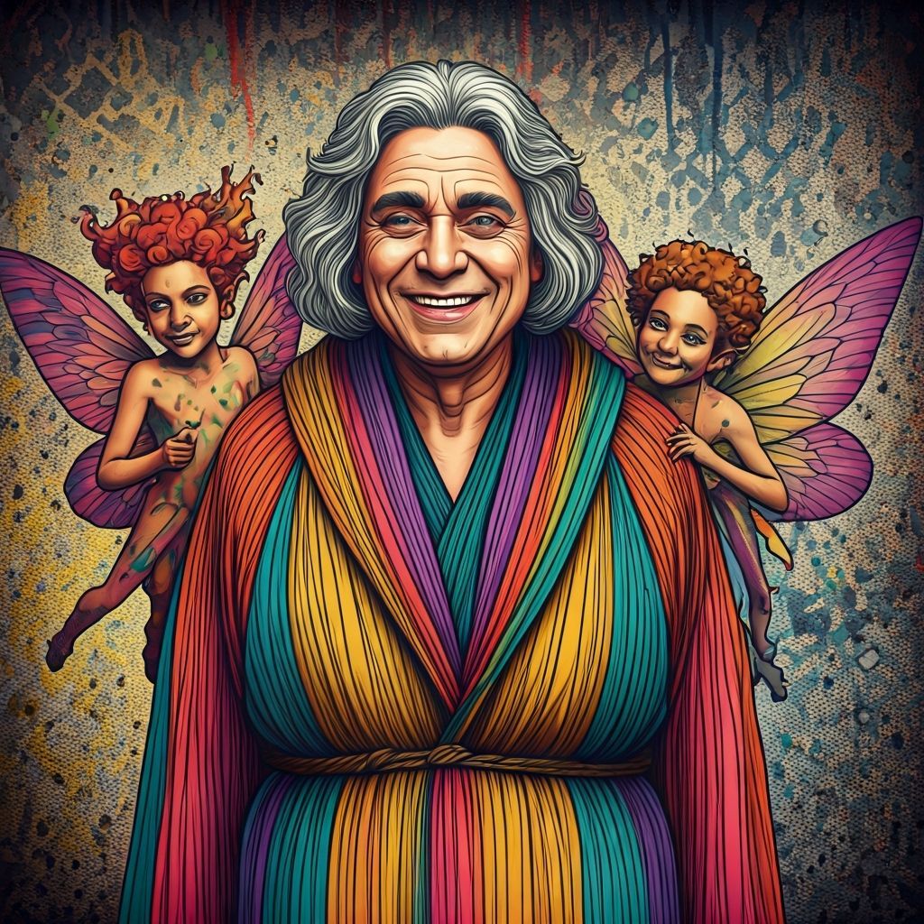 Joyful Trans Fairy in Urban Street Art Style