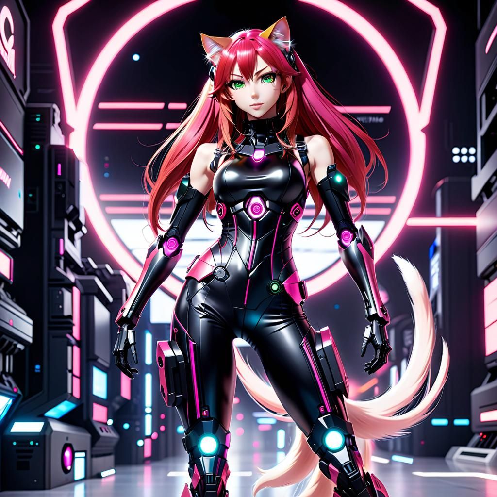 Anime Cyber Punk Cat Girl