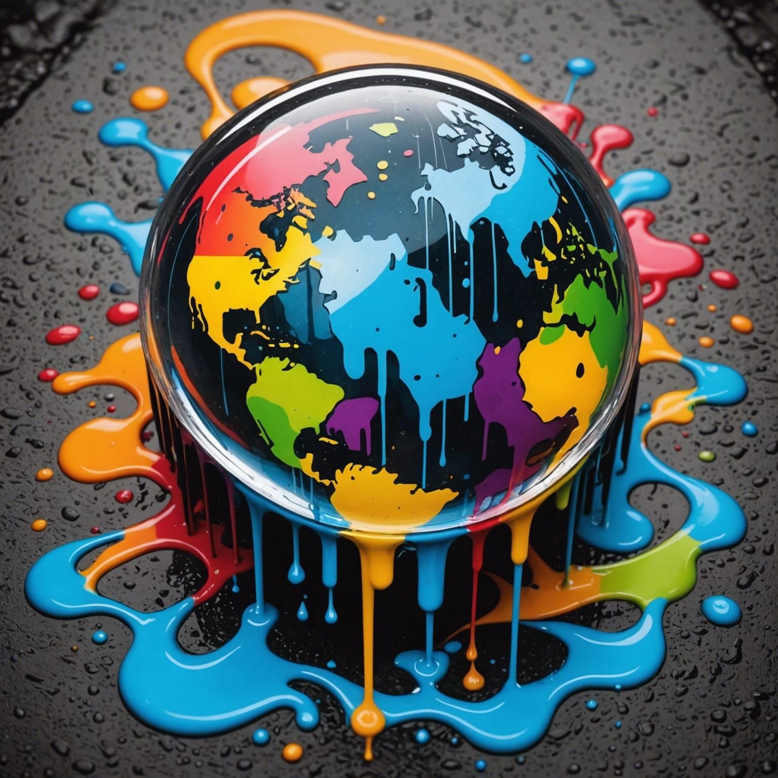 World in a Raindrop: Graffiti Splash Art