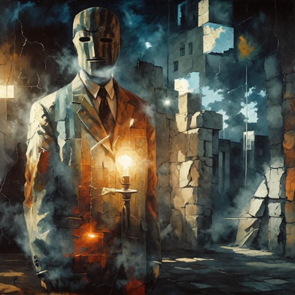 Surreal Figure in Impasto Oil Painting