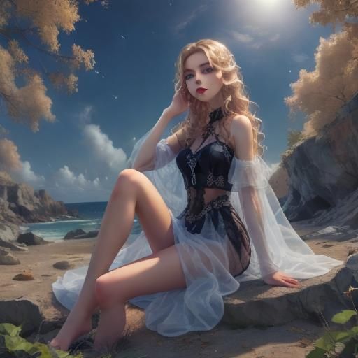 Dreamlike Portrait of a Girl with Beautiful Face