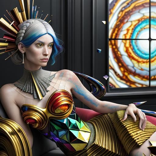 Spiral Galaxies in Shattered Glass, 3D Rendering