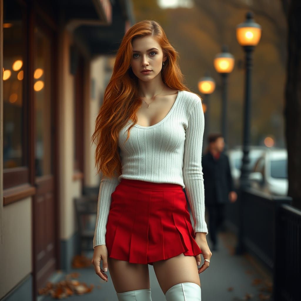 Vintage Redhead Portrait in French New Wave Style