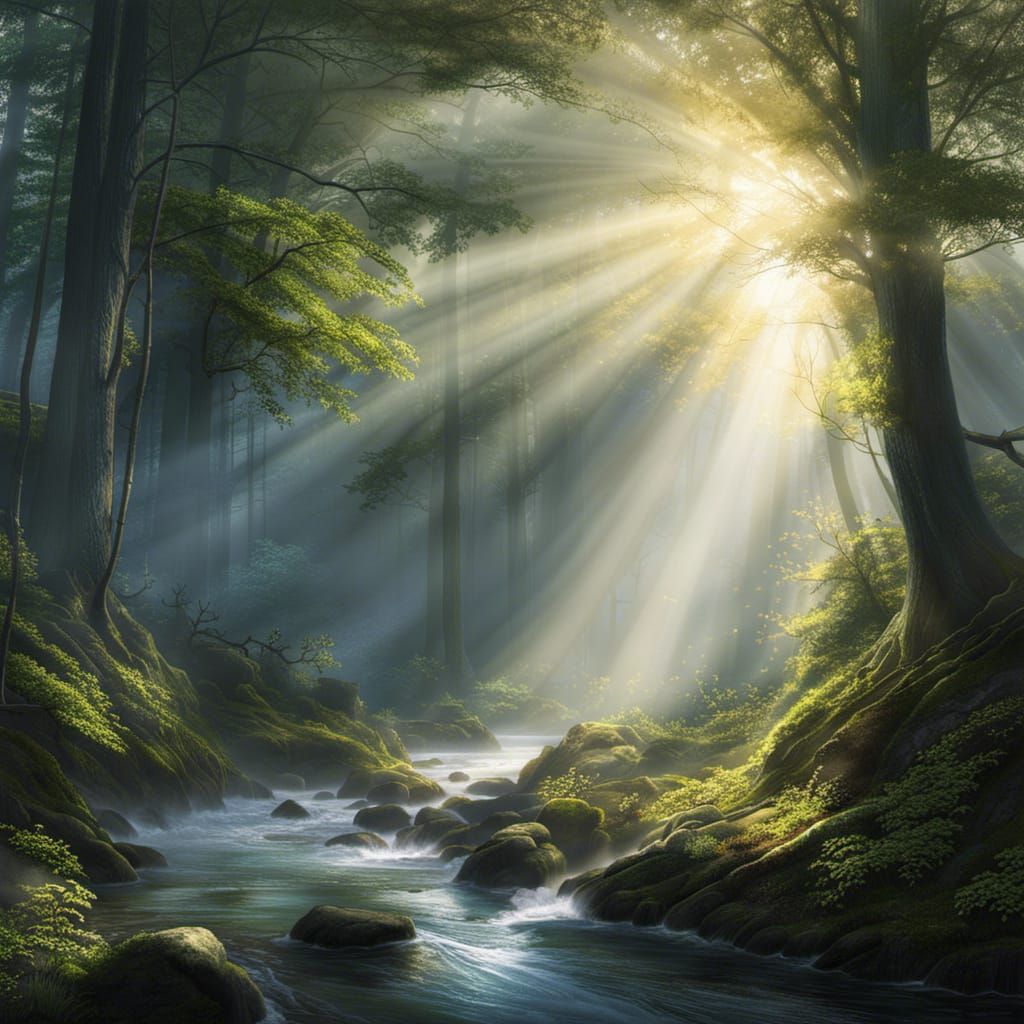 River Forest Sunrays: Anime Manga Style