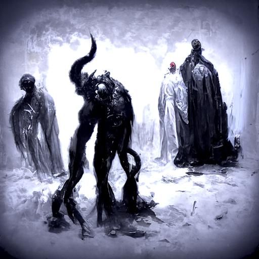 Terrifying Demons in a Gothic Horror Landscape