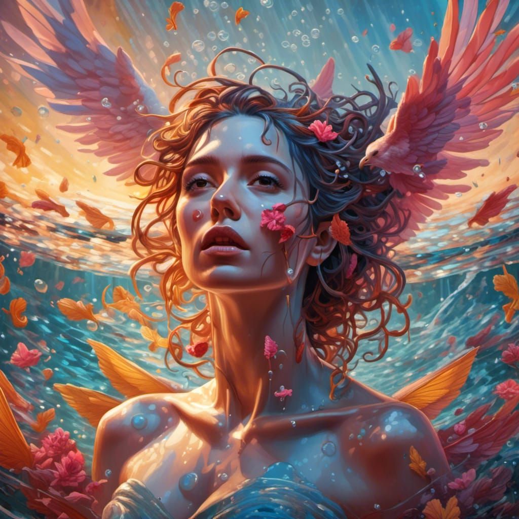 Narcissus and Echo Myth: Hyperrealistic Digital Art