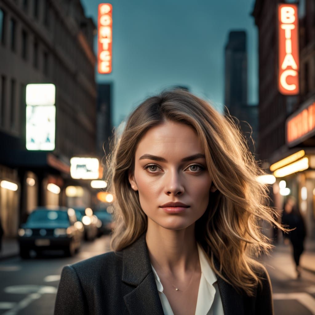 Woman Captures City Life at Dusk in 70s Style