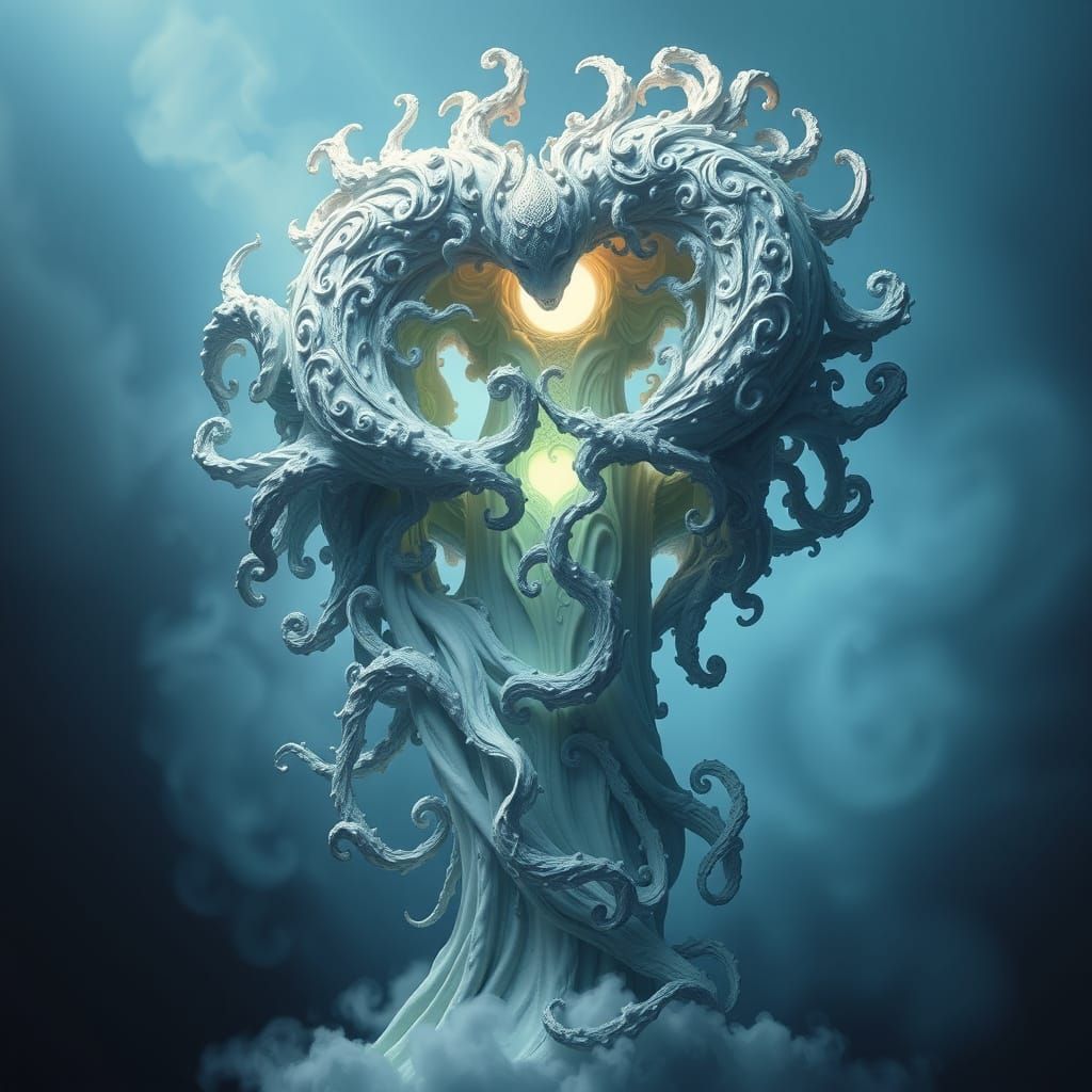 Dreamlike Statue in Ethereal Style