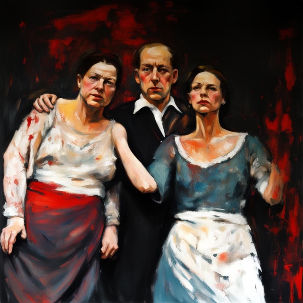 Royal Family Portrait in Abstract Expressionist Style