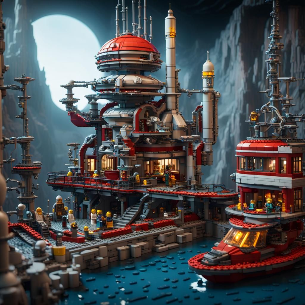 Futurama Diorama Built with Lego and Meccano