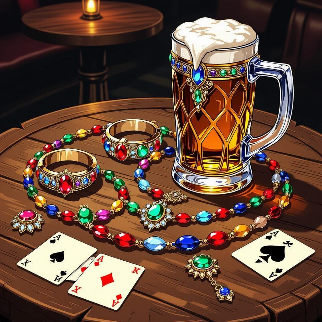 Yu-Gi-Oh! Card: Antique Jewelry on Pub Table