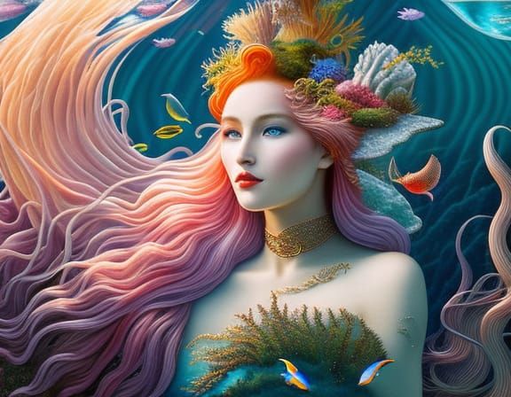 Enchanted Mermaid in Ethereal Underwater Kingdom