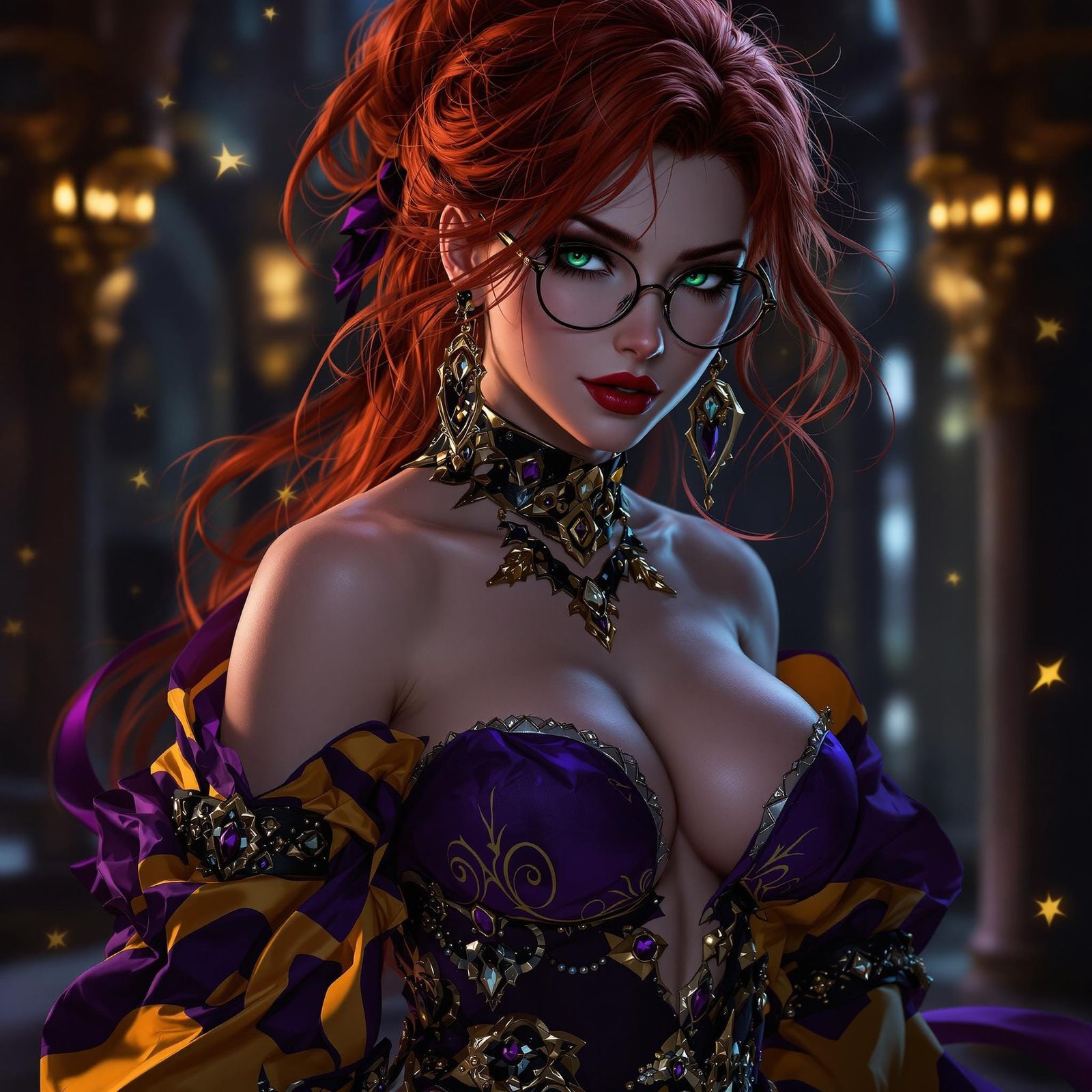 Red Haired Woman in Dark Fantasy Style