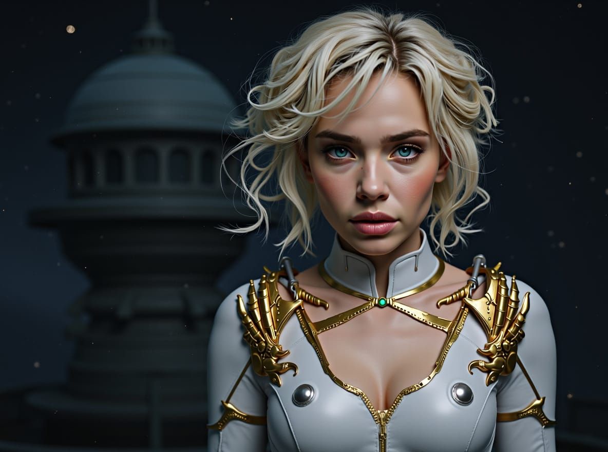 Hyperrealistic Portrait of Rosalina in Cosmic Observatory