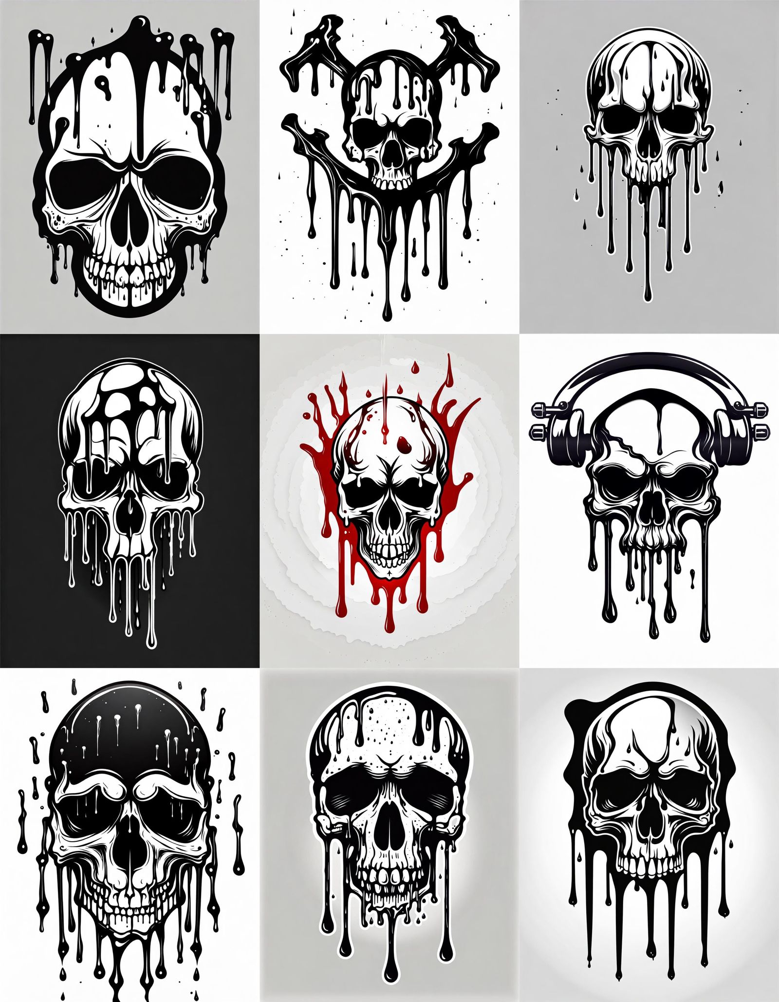 Dripping Skull Logo Design