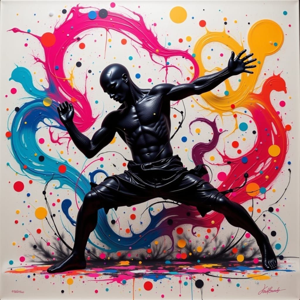Dynamic Dancer in Street Art Style