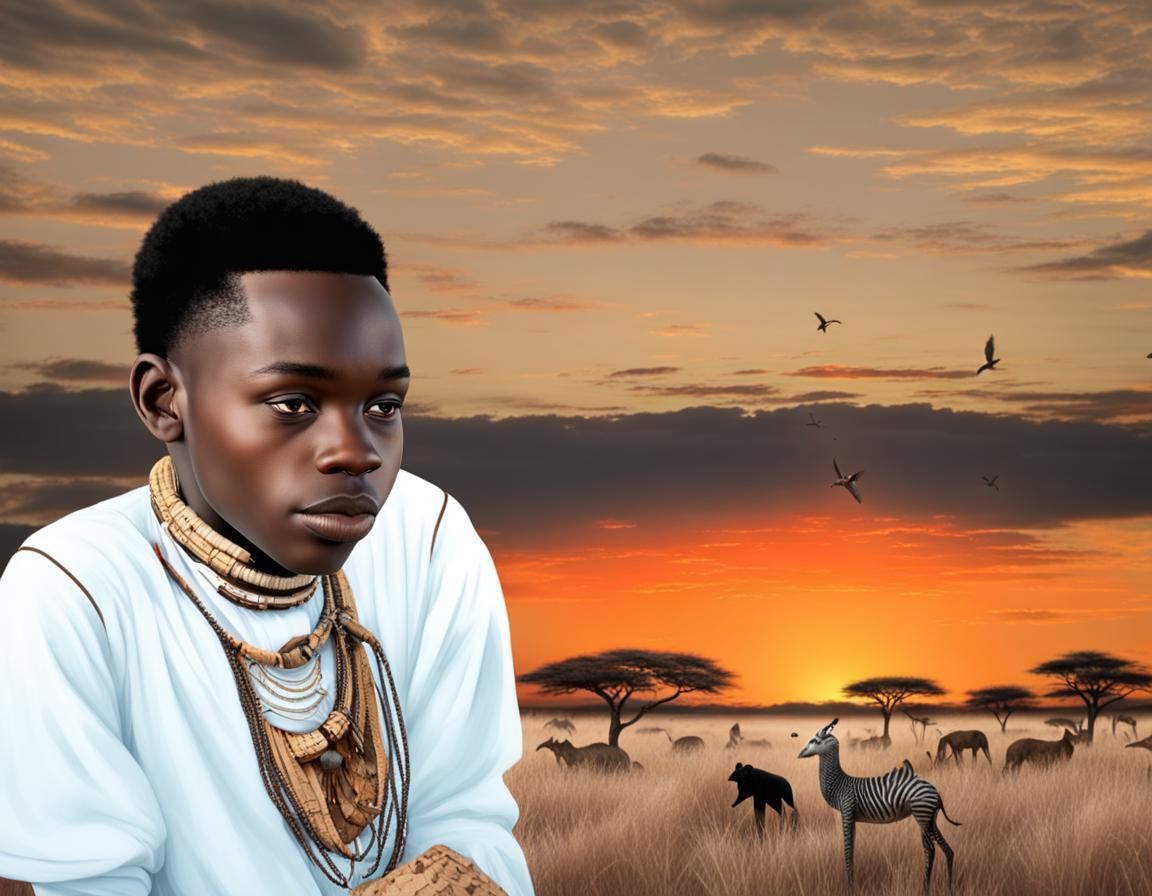 African Storyteller on the Savannah