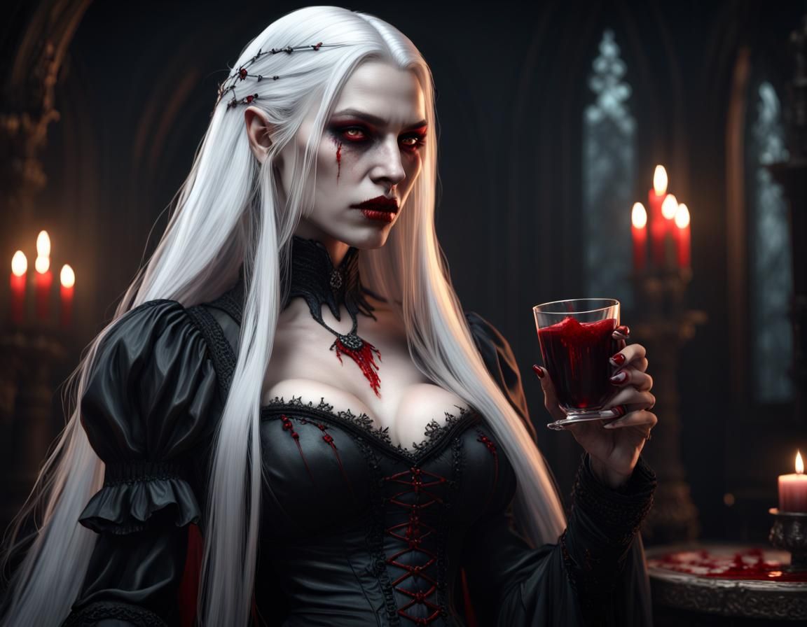 Gothic Vampire Twins in Dark Fantasy Style