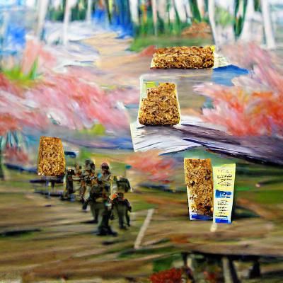 Granola Bar Army in Impressionistic Style