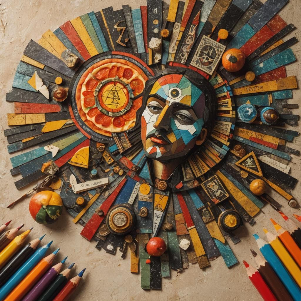 Cubist Poet's Pizza Tarot Recipe Card