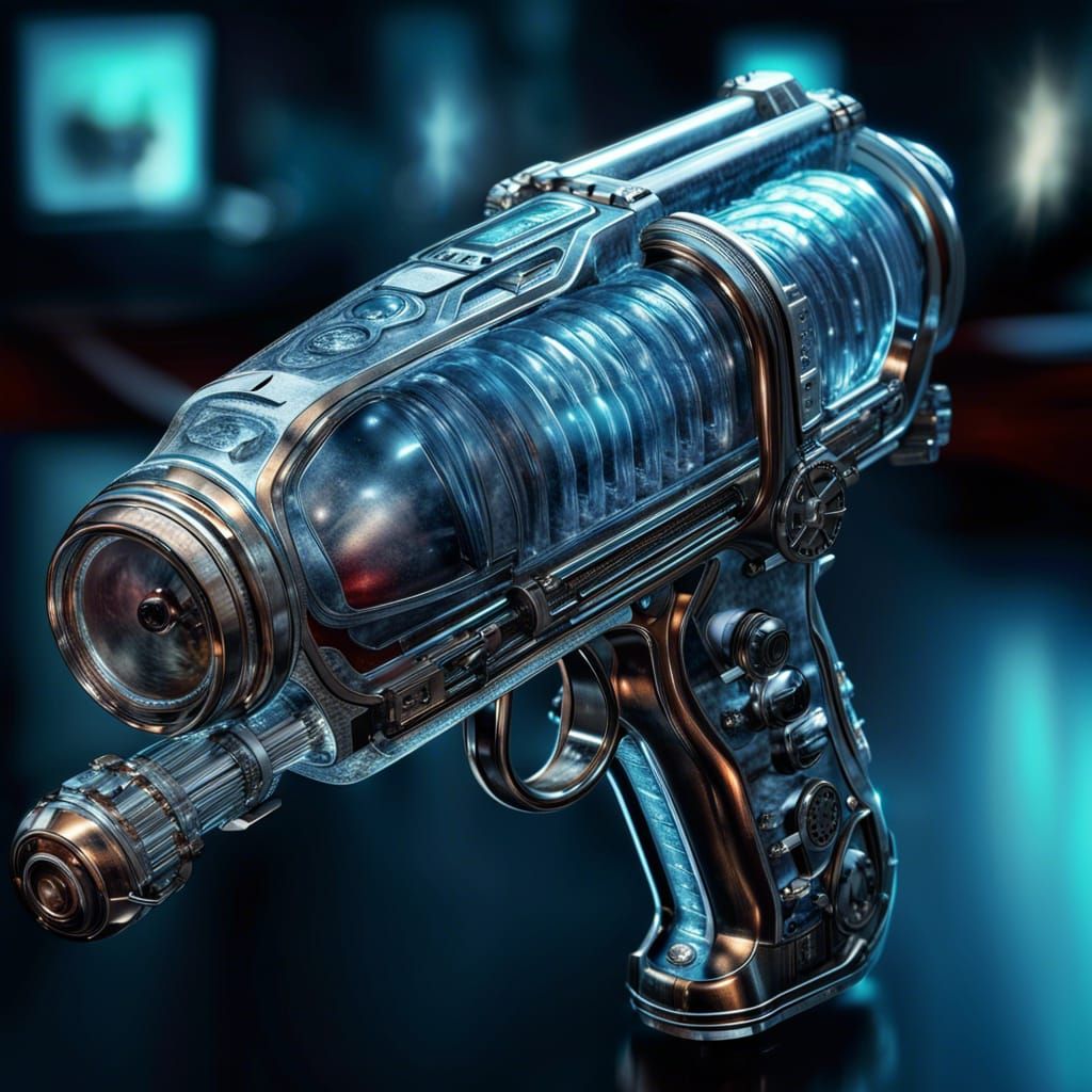 Hyperrealistic Ice Ray Gun with Dark Energy