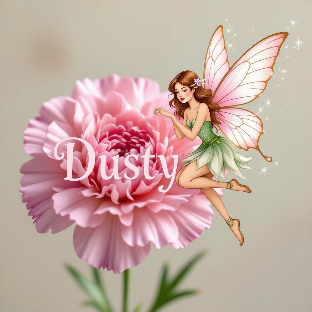 Pink Carnation Fairy Art