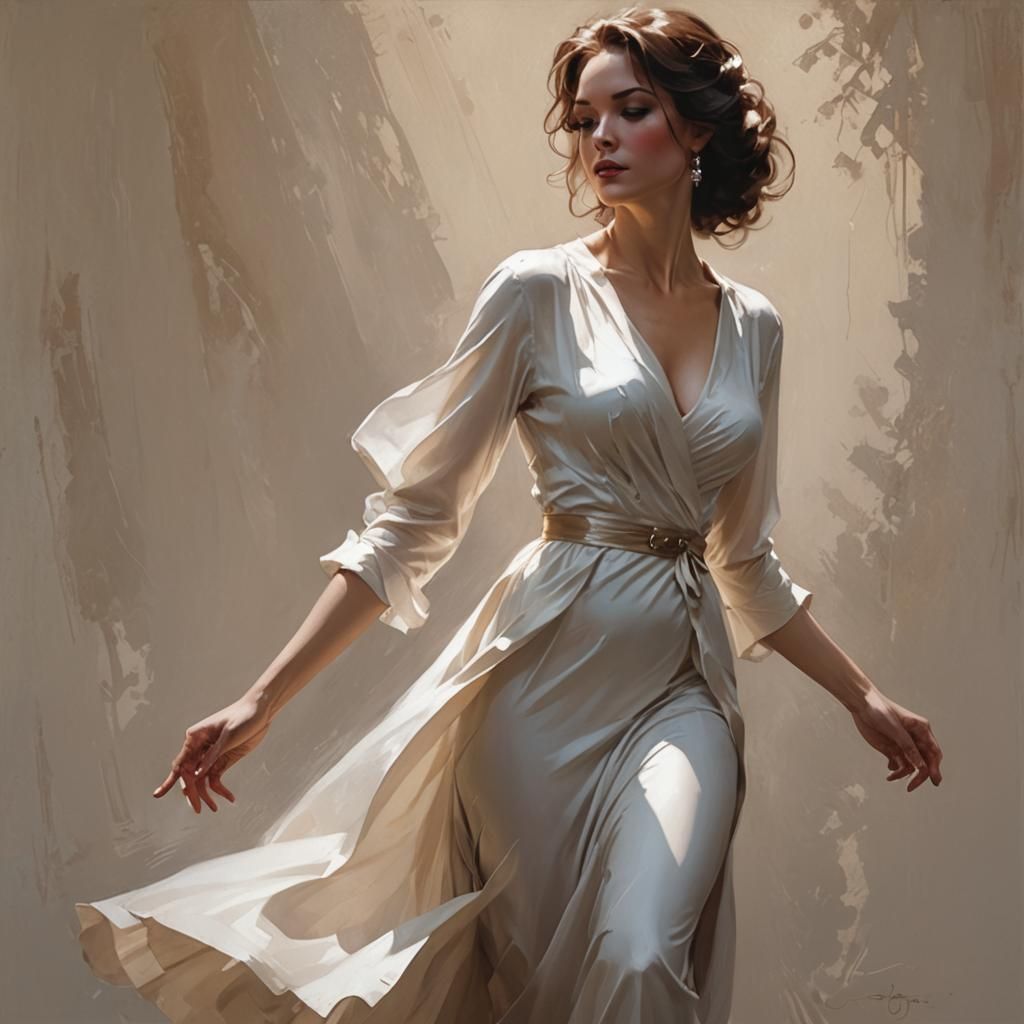 Classic Woman Portrait in Vintage Illustration Style