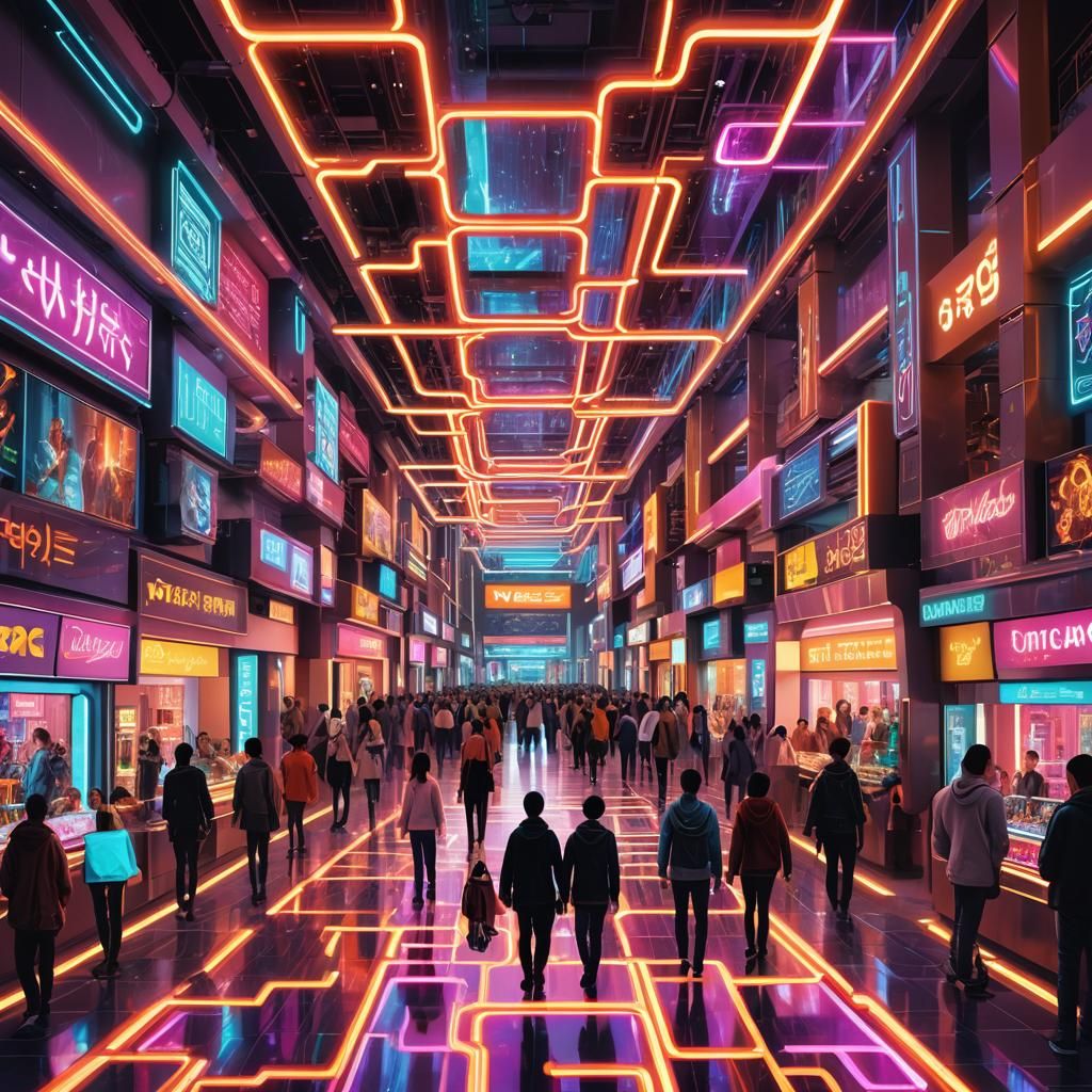 Futuristic Shopping Mall Concept Art in Unreal Engine