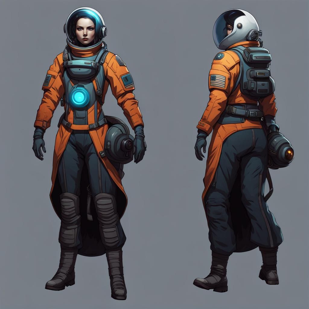 Alien Astronaut Concept Art in Sci-Fi Style