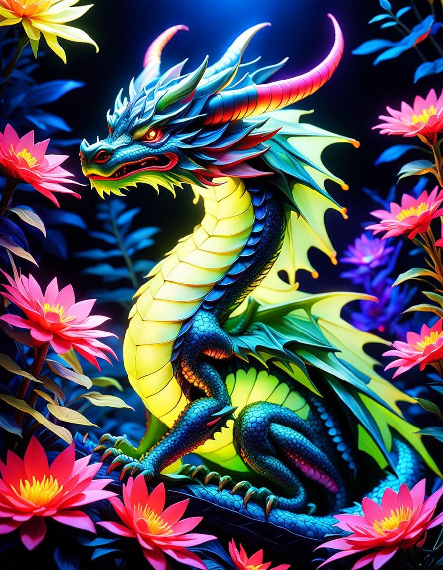 Neon Anime Dragon