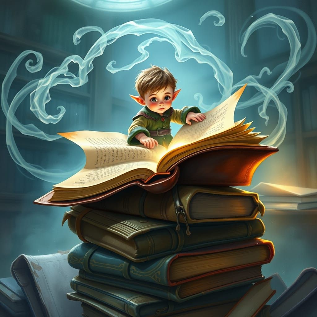 Whimsical Halfling Scholar Discovers Ancient Magic