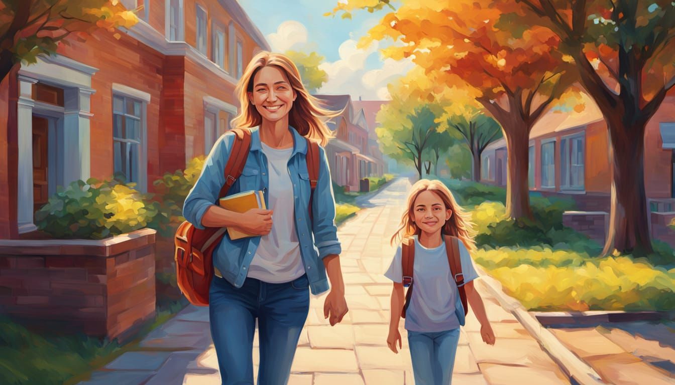 Heartwarming Portrait of Mother and Daughter