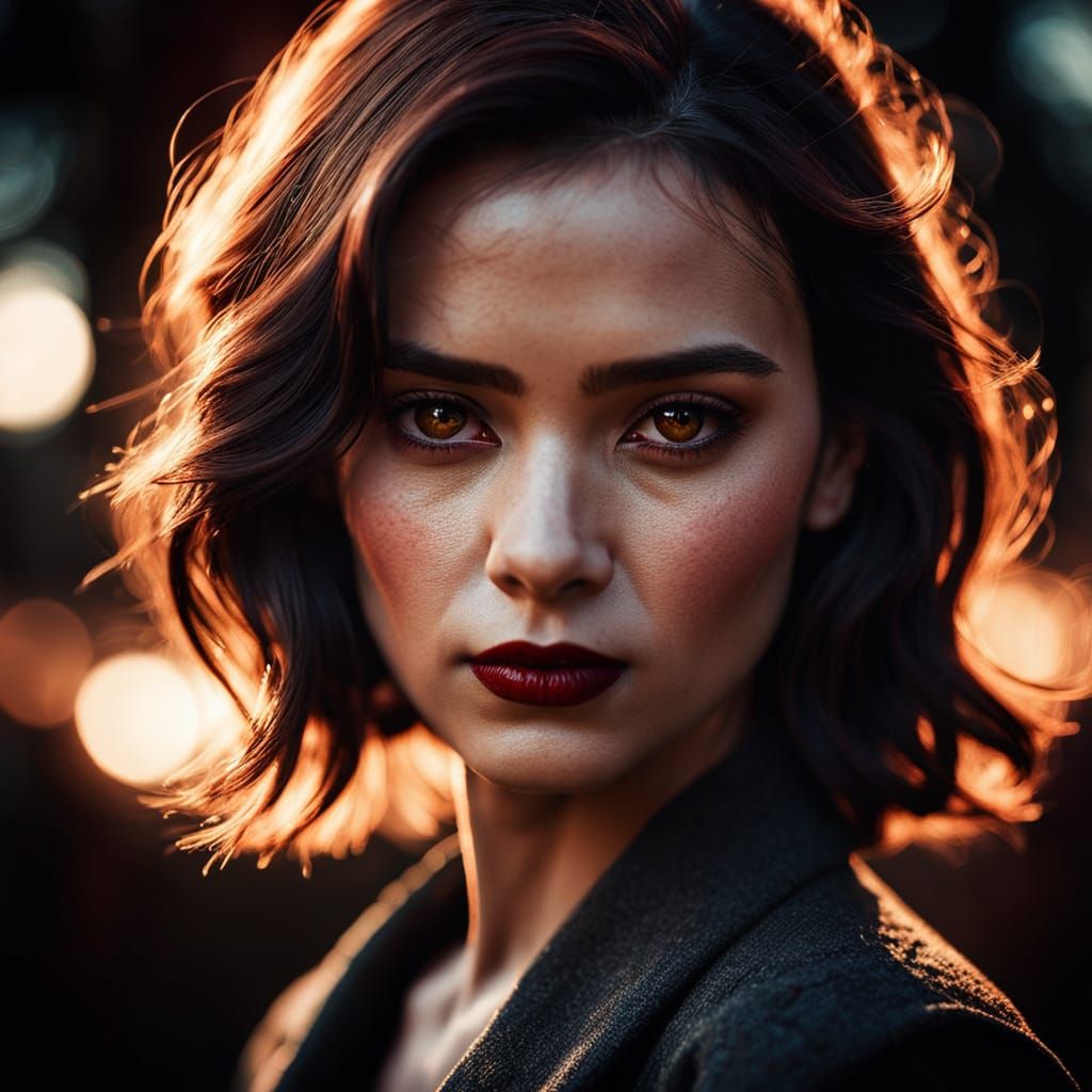 Sensual Woman in Film Noir Portrait