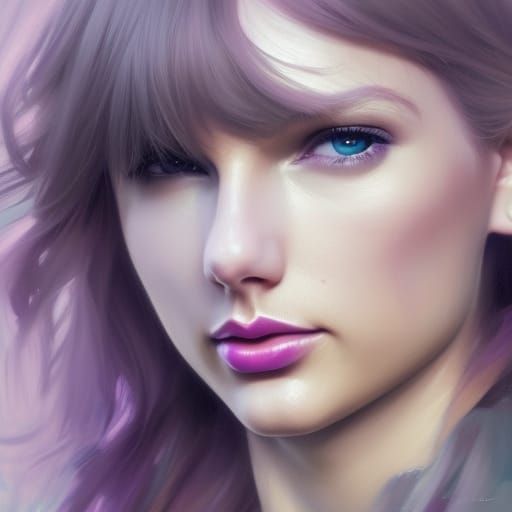 Pastel Portrait of Taylor Swift in Art Nouveau Style