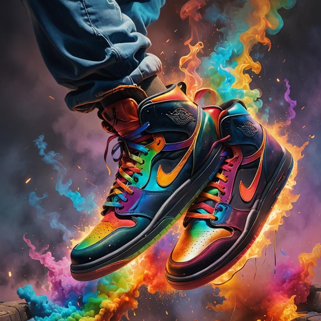 Rainbow Air Jordans Fantasy Concept Art