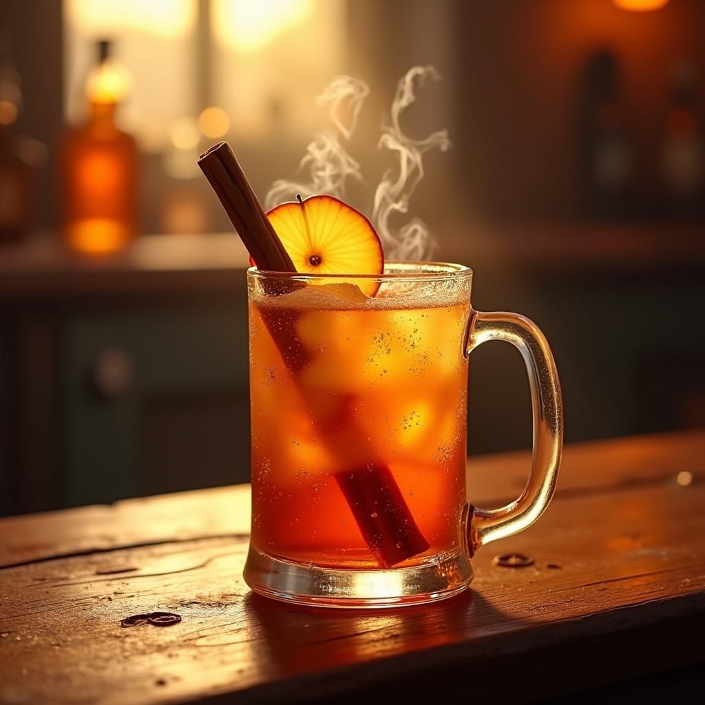 Fireball Cinnamon Cocktail in Atmospheric Lighting
