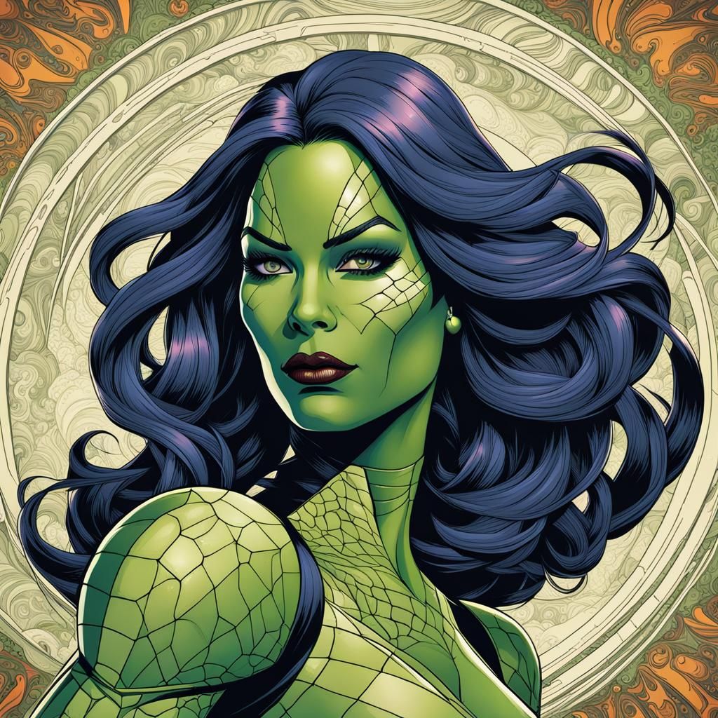 Gamora Vintage Comics Pinup with 3D Shading