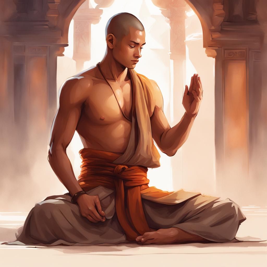 Meditating monk v2