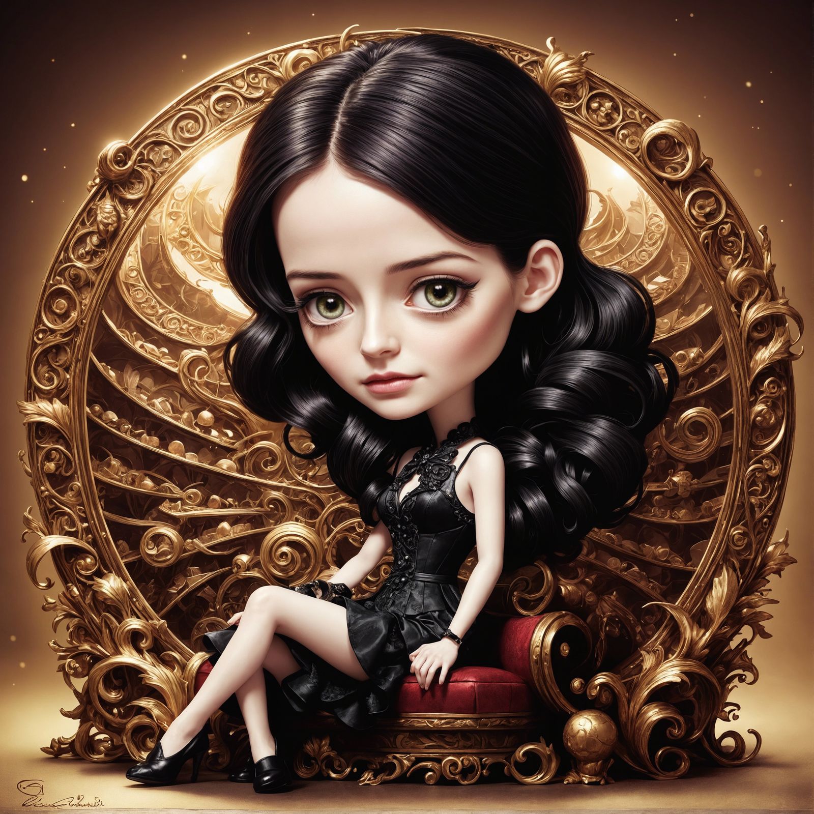 chibi version of Eva Green